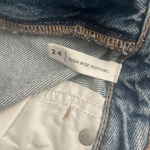 Pacsun blue jean high waisted festival shorts